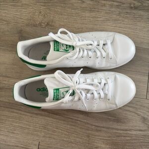 Adidas Stan Smith White and Green Sneakers